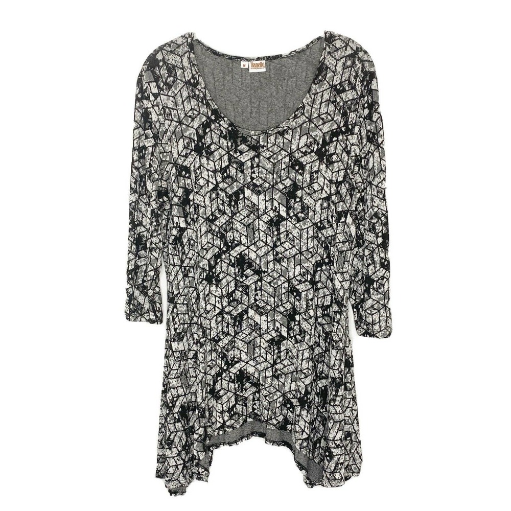 Tianello Asbury Texured Tunic Top Sharkbite Hem